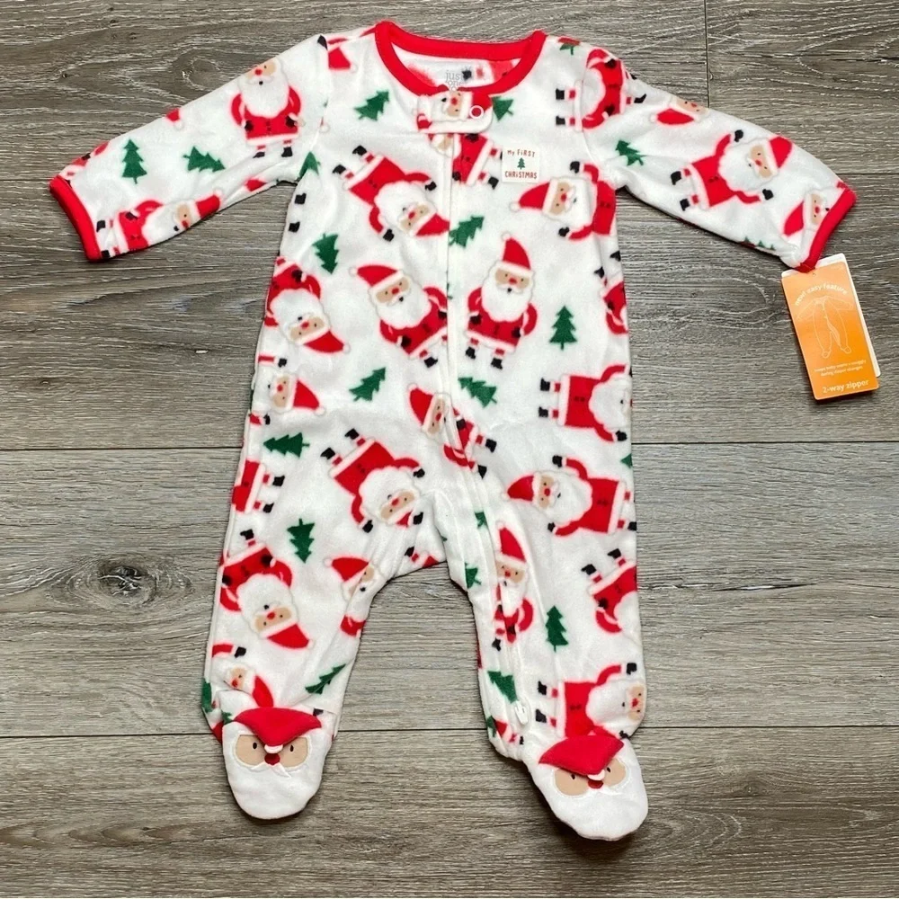 Carter’s Baby Christmas Santa footed Zip Pajama